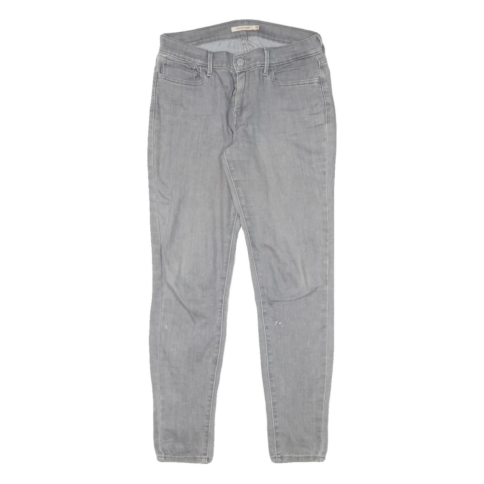LEVI'S 710 Womens Jeans Grey Slim Skinny Denim W28 L28 Cotton Blend Zip