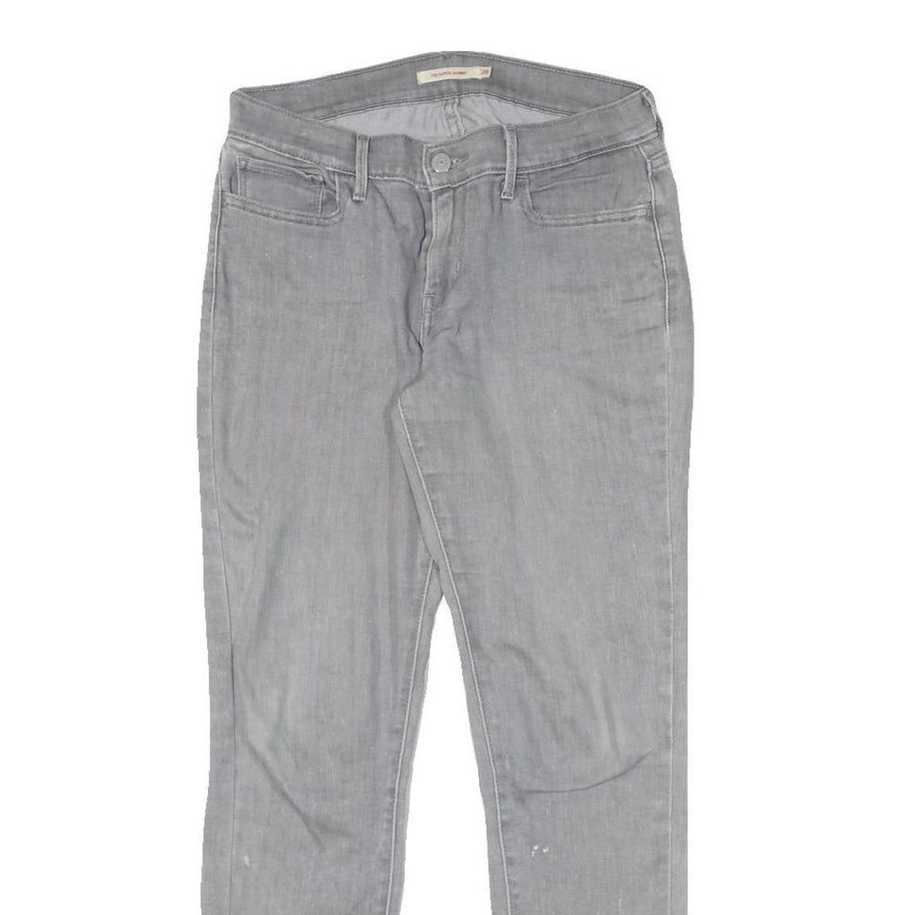 LEVI'S 710 Womens Jeans Grey Slim Skinny Denim W28 L28 Cotton Blend Zip
