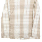 QUEISSER Womens Beige & White Checked Linen Blend Button Jacket S Classic Fit