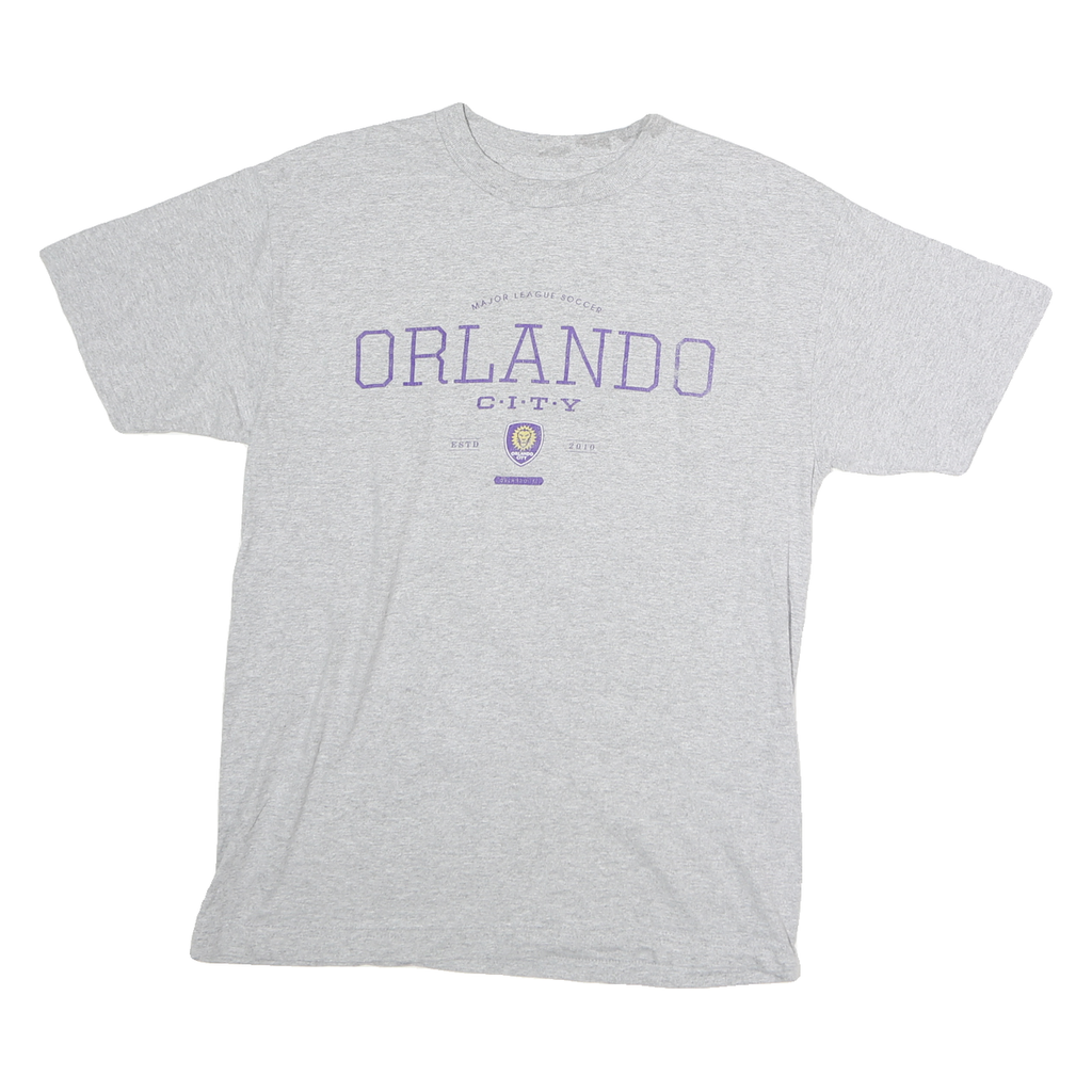 MLS Mens Grey Orlando City Graphic T-Shirt M Short Sleeve Crew Neck casual