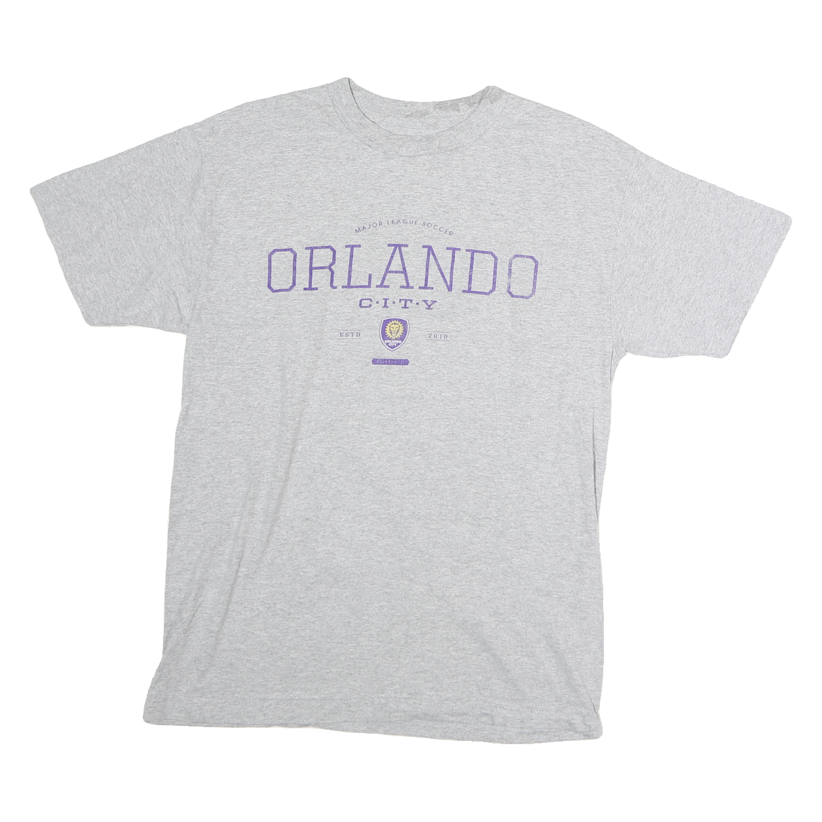 MLS Mens Grey Orlando City Graphic T-Shirt M Short Sleeve Crew Neck casual