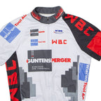 WAMS Full Zip Cycling Mens Jersey White High Neck M