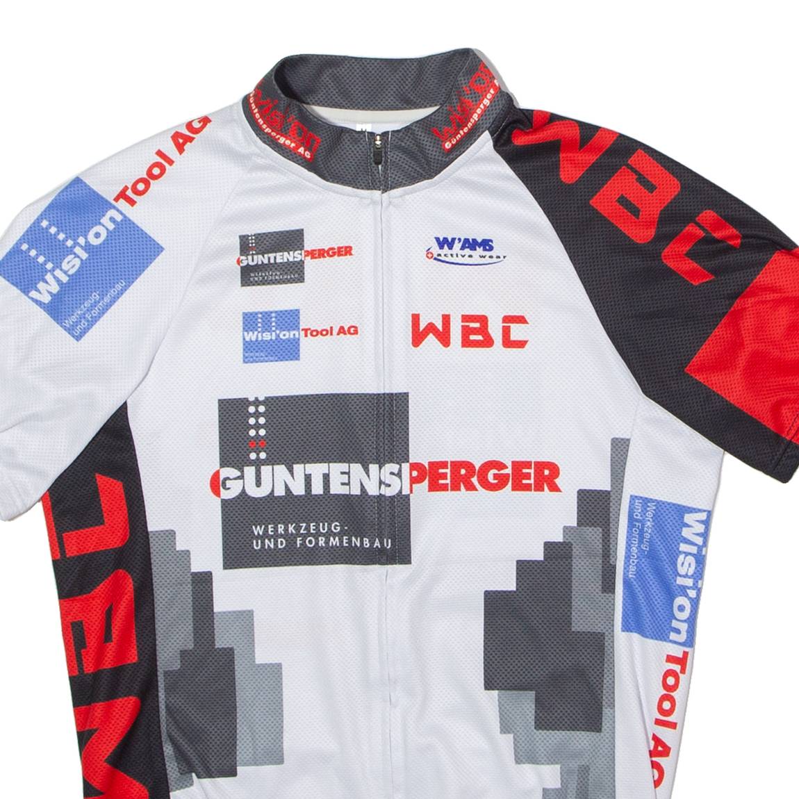 WAMS Full Zip Cycling Mens Jersey White High Neck M