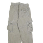 Womens Relaxed Cargo Cotton Blend Grey Trousers W26 L28 Casual Utility Zip
