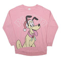 DISNEY Womens Pink Pluto Graphic Long Sleeve Crew Neck T-Shirt M Cotton Blend