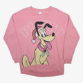 DISNEY Womens Pink Pluto Graphic Long Sleeve Crew Neck T-Shirt M Cotton Blend