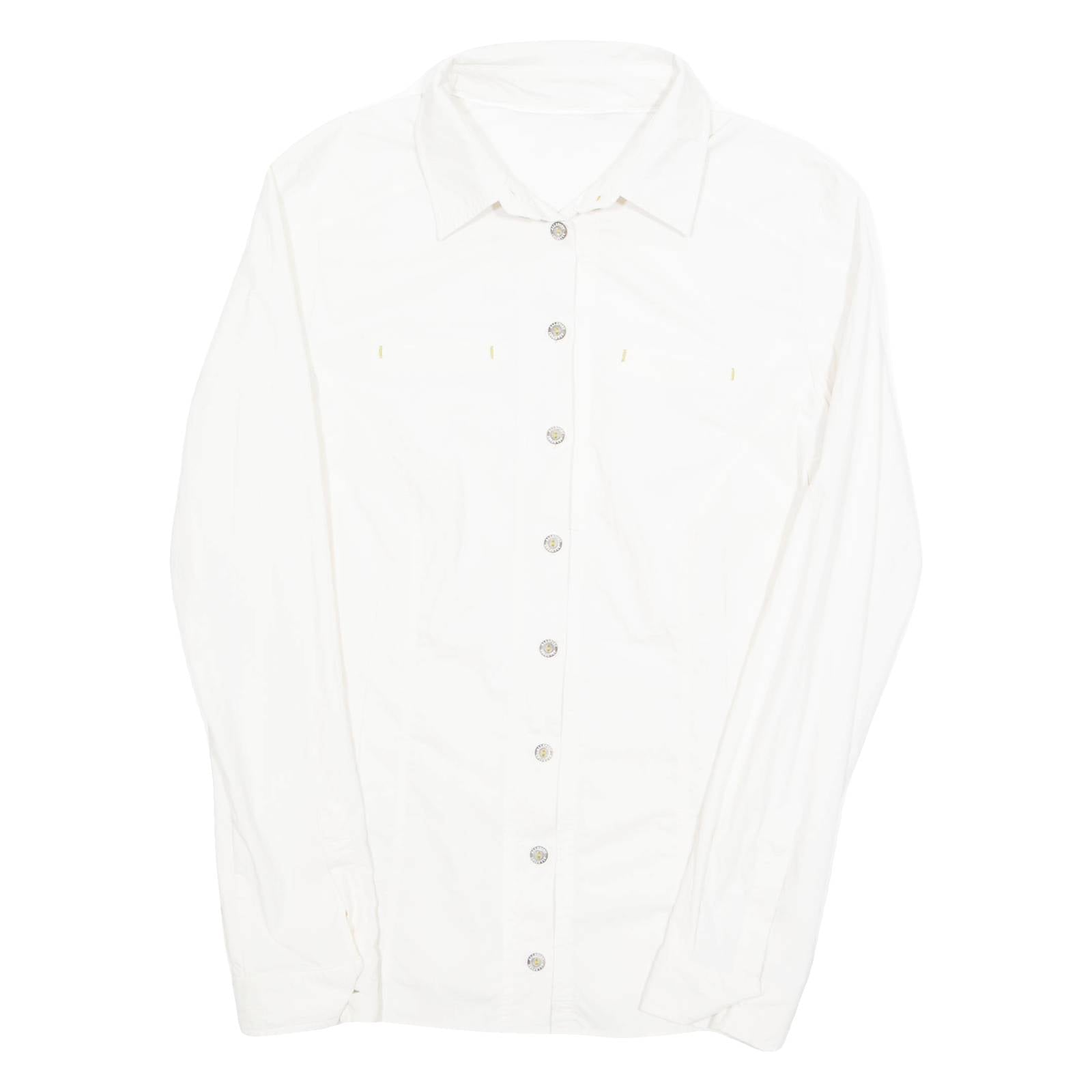 ALLSPORTS Mens Plain Shirt White Long Sleeve M