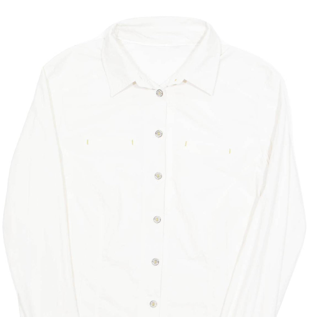 ALLSPORTS Mens Plain Shirt White Long Sleeve M