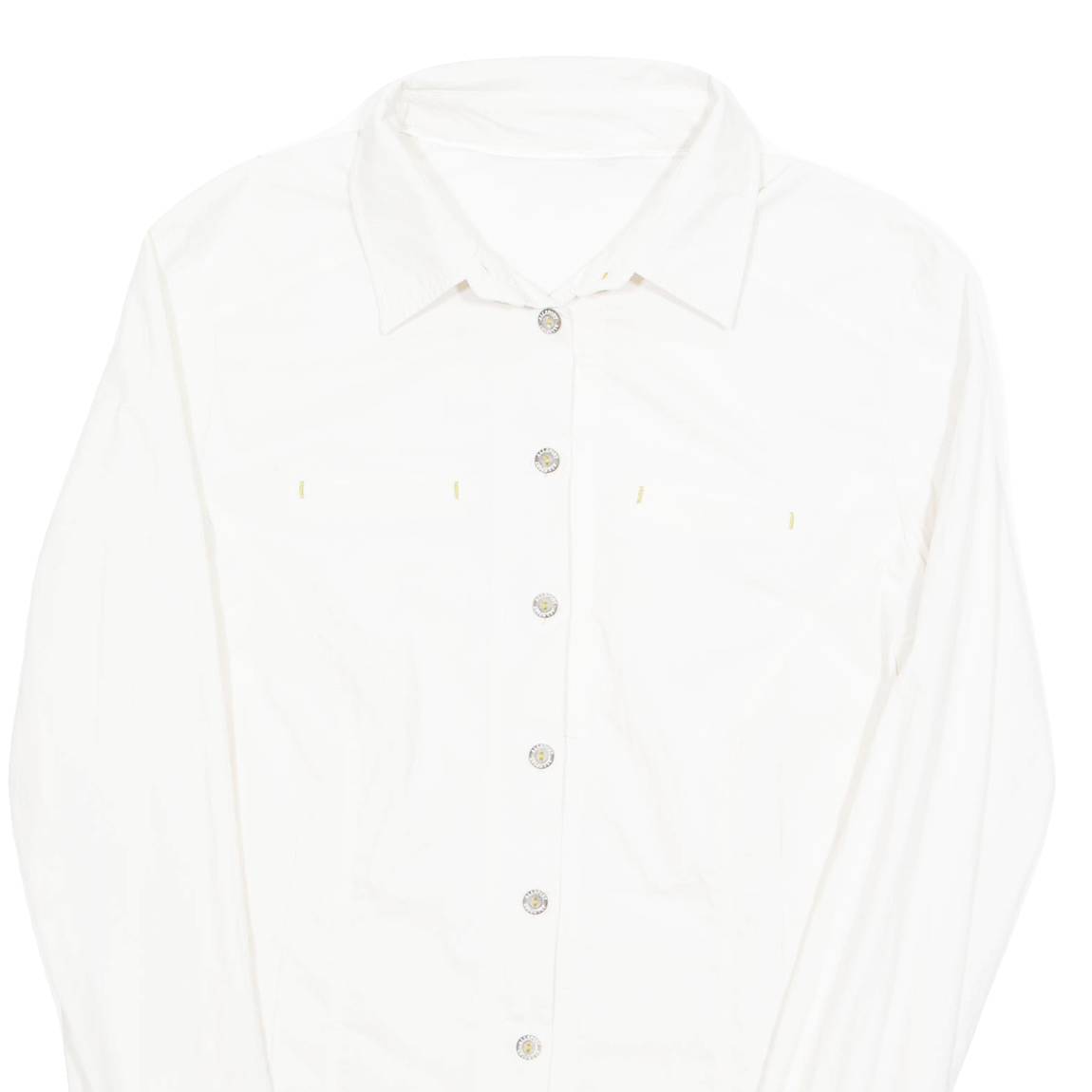 ALLSPORTS Mens Plain Shirt White Long Sleeve M