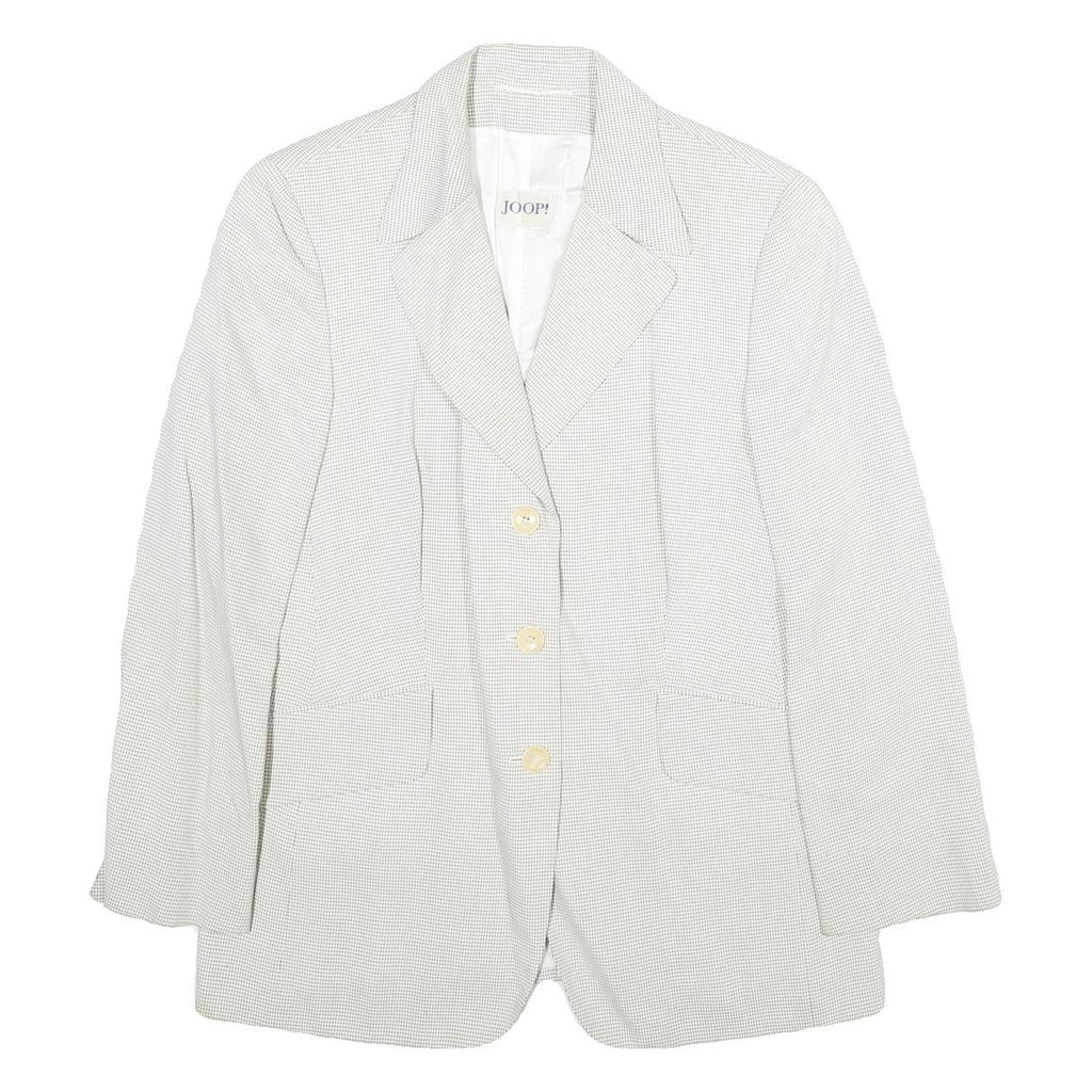 JOOP! Womens White Jacket UK 14 Viscose Blend Button Closure Regular Fit Plain