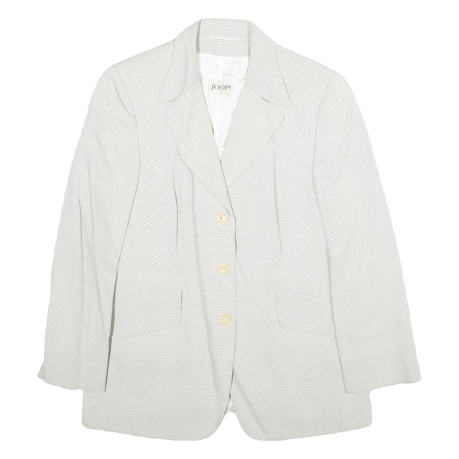 JOOP! Womens White Jacket UK 14 Viscose Blend Button Closure Regular Fit Plain