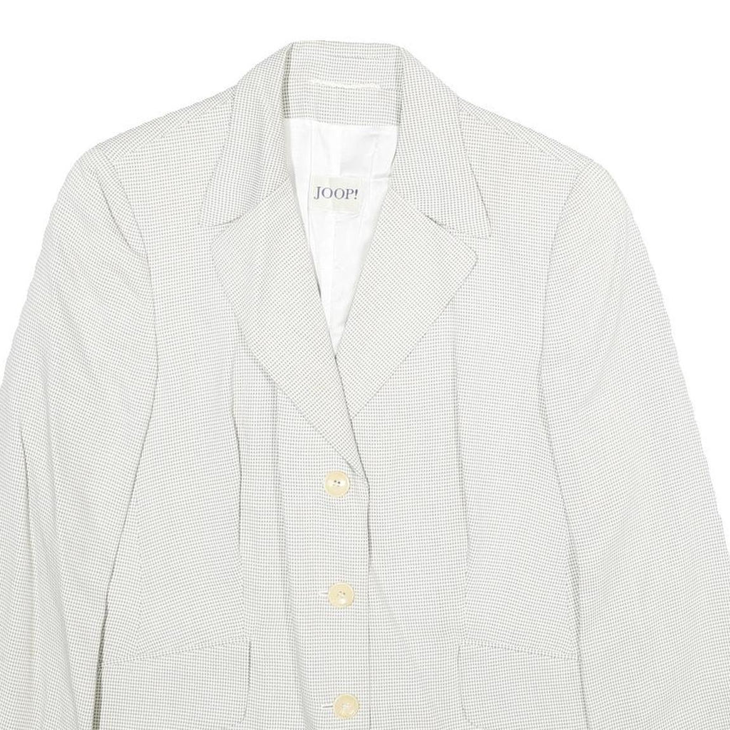 JOOP! Womens White Jacket UK 14 Viscose Blend Button Closure Regular Fit Plain
