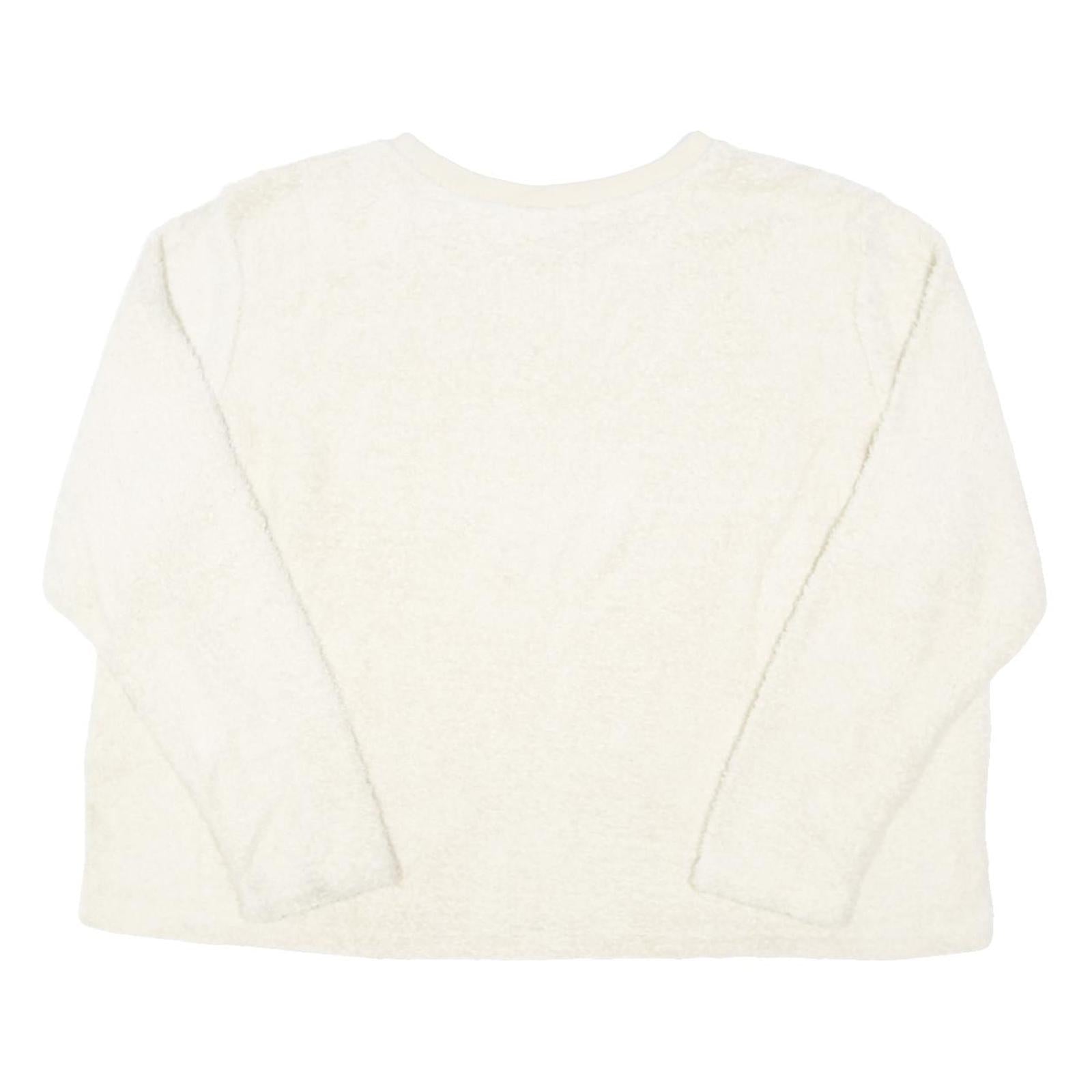 FILA Womens Cream Sweatshirt Crew Neck XL Fleece Logo Embossed Soft Comfortable