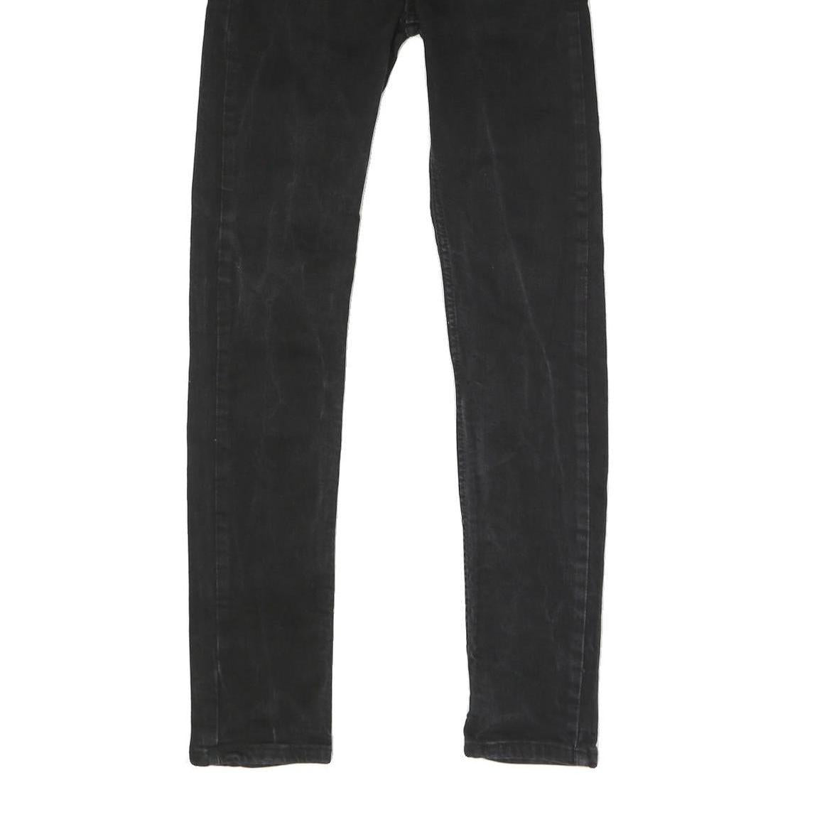 LEVI'S 510 Mens Slim Black Denim Raw Jeans W28 L32 Stylish Zip Closure