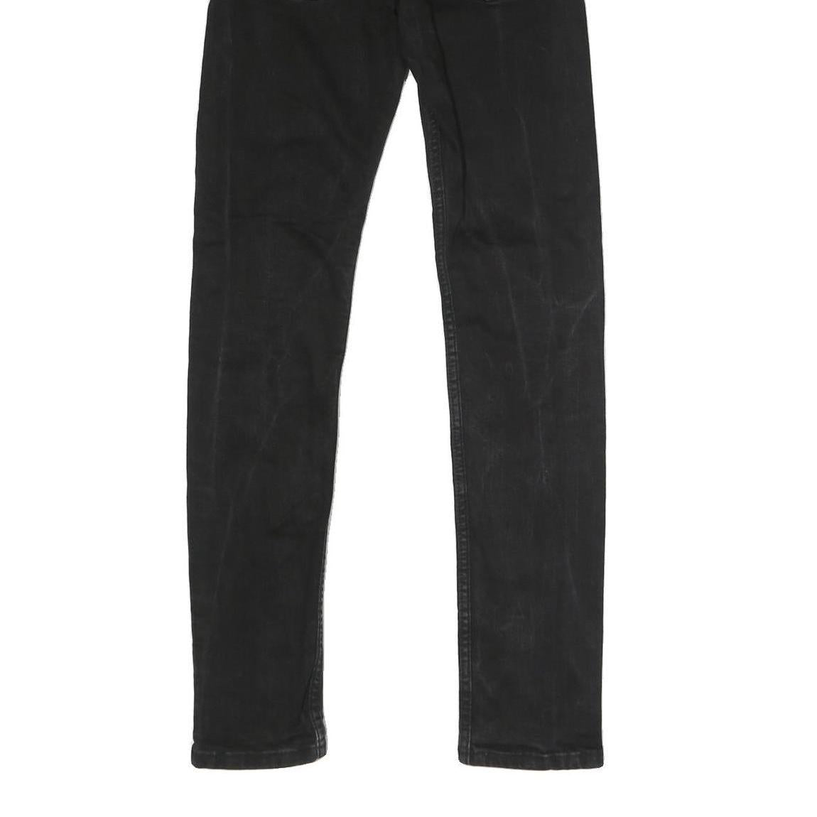 LEVI'S 510 Mens Slim Black Denim Raw Jeans W28 L32 Stylish Zip Closure