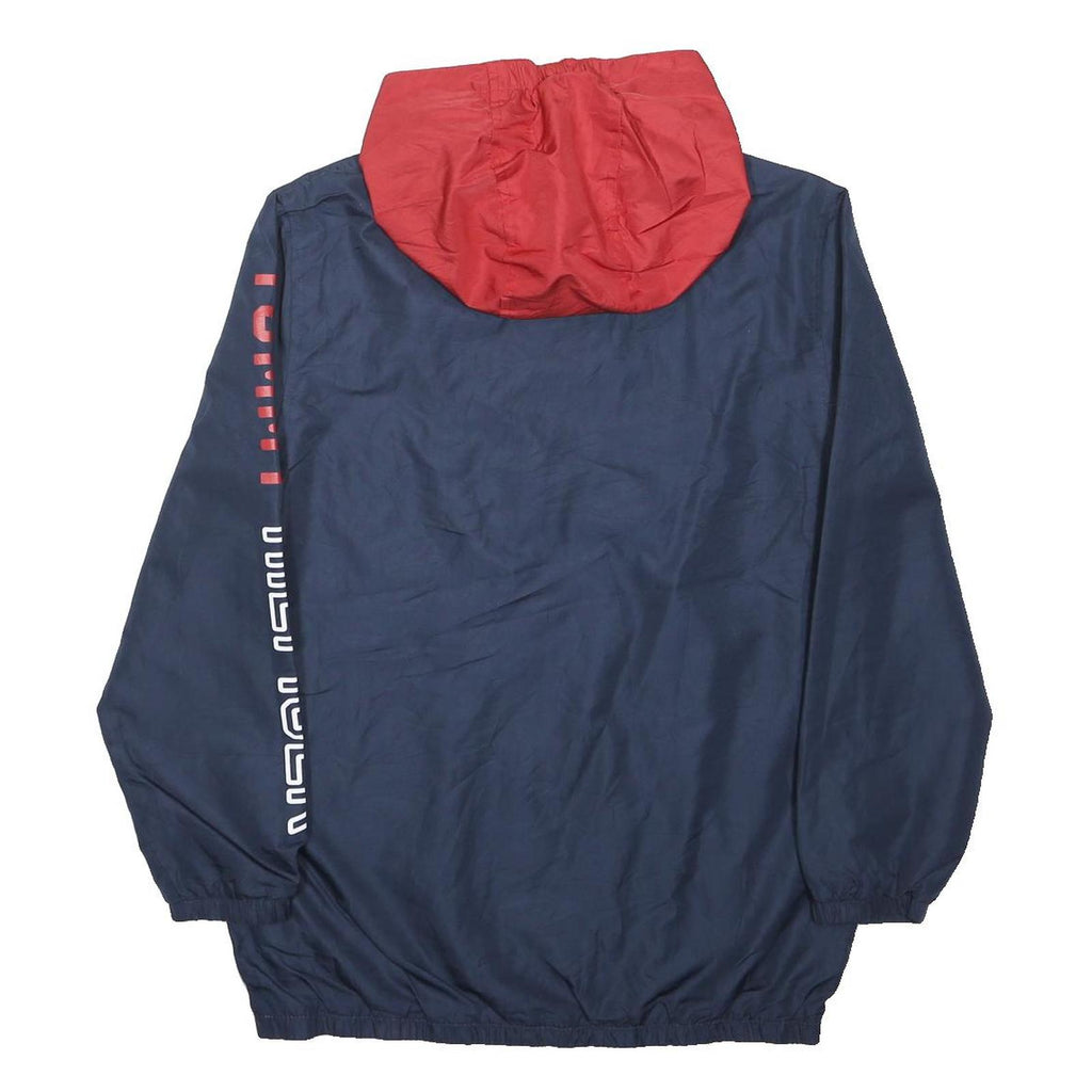 TOMMY HILFIGER Boys Blue & Red Hooded Zip Jacket L Polyester Blend Sporty Casual