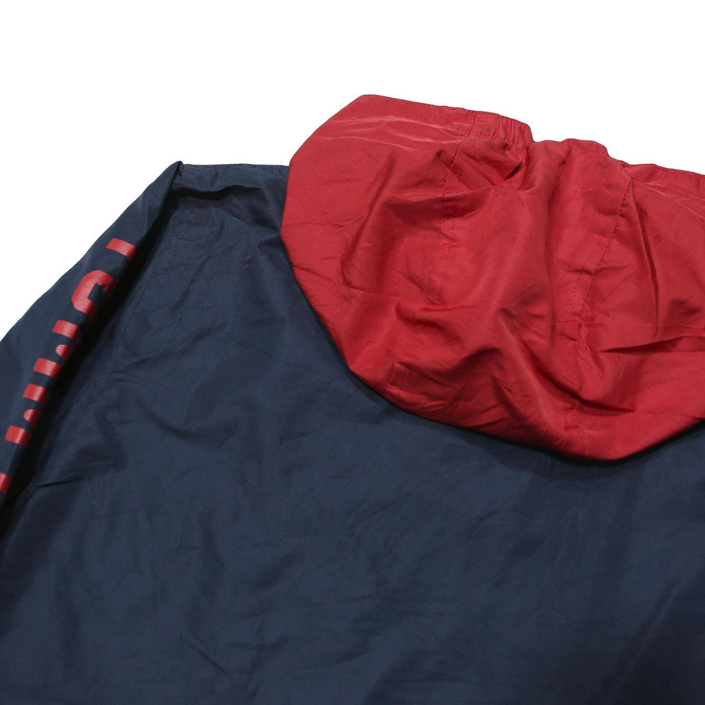 TOMMY HILFIGER Boys Blue & Red Hooded Zip Jacket L Polyester Blend Sporty Casual