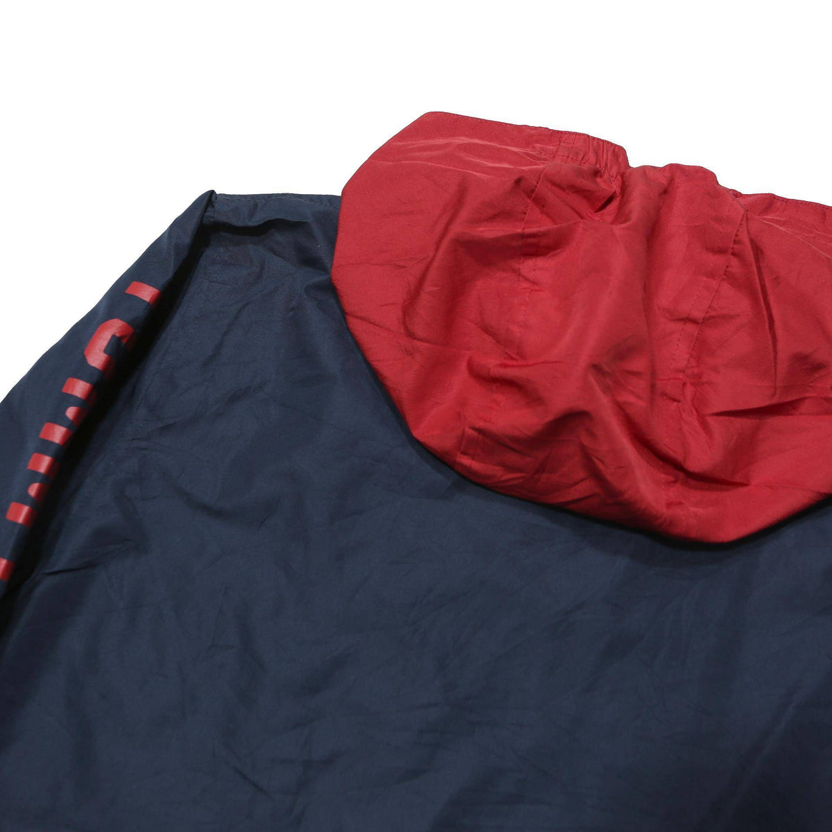 TOMMY HILFIGER Boys Blue & Red Hooded Zip Jacket L Polyester Blend Sporty Casual