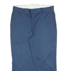 DICKIES Mens Navy Blue Regular Fit Straight Trousers W38 L29 Cotton Blend Zip