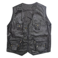 Mens Gilet Black Faux Leather XL