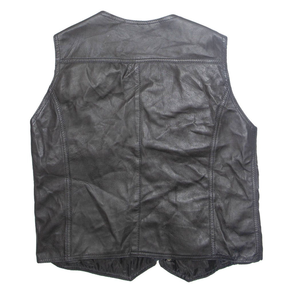 Mens Gilet Black Faux Leather XL