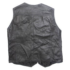 Mens Gilet Black Faux Leather XL