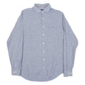 TOMMY HILFIGER Mens Blue & White Check Shirt L Classic Cotton Blend Button Down