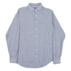 TOMMY HILFIGER Mens Blue & White Check Shirt L Classic Cotton Blend Button Down