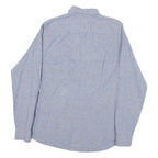 TOMMY HILFIGER Mens Blue & White Check Shirt L Classic Cotton Blend Button Down