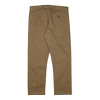 DOCKERS Mens Cotton Blend Slim Straight Beige Trousers W30 L26 Casual Smart