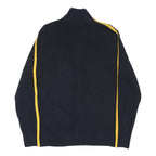 POLO RALPH LAUREN Mens Navy Blue & Yellow Jumper Patterned Zip Up Crew Knit M