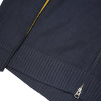 POLO RALPH LAUREN Mens Navy Blue & Yellow Jumper Patterned Zip Up Crew Knit M