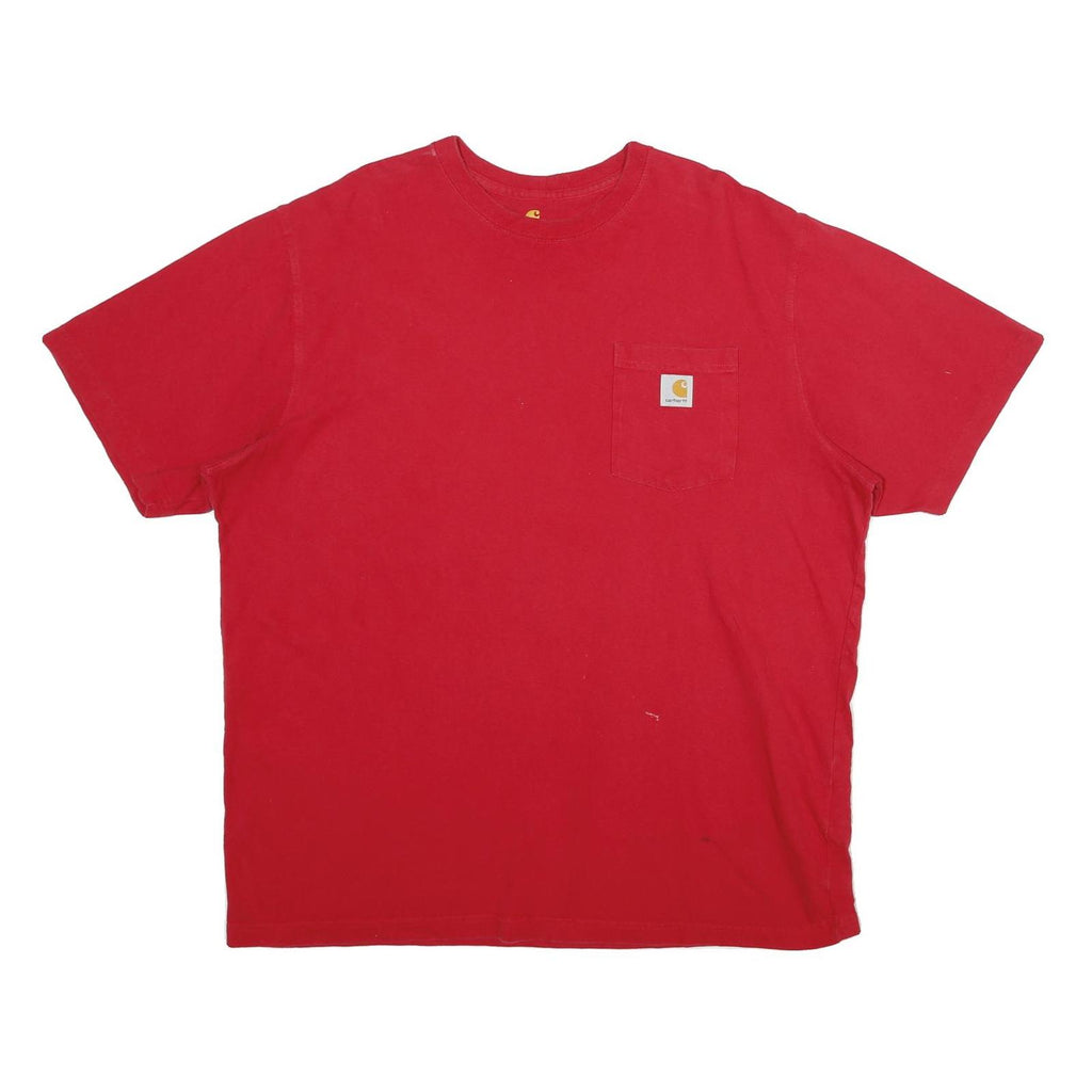 CARHARTT Mens Red Graphic T-Shirt XL Short Sleeve Crew Neck Pocket Logo