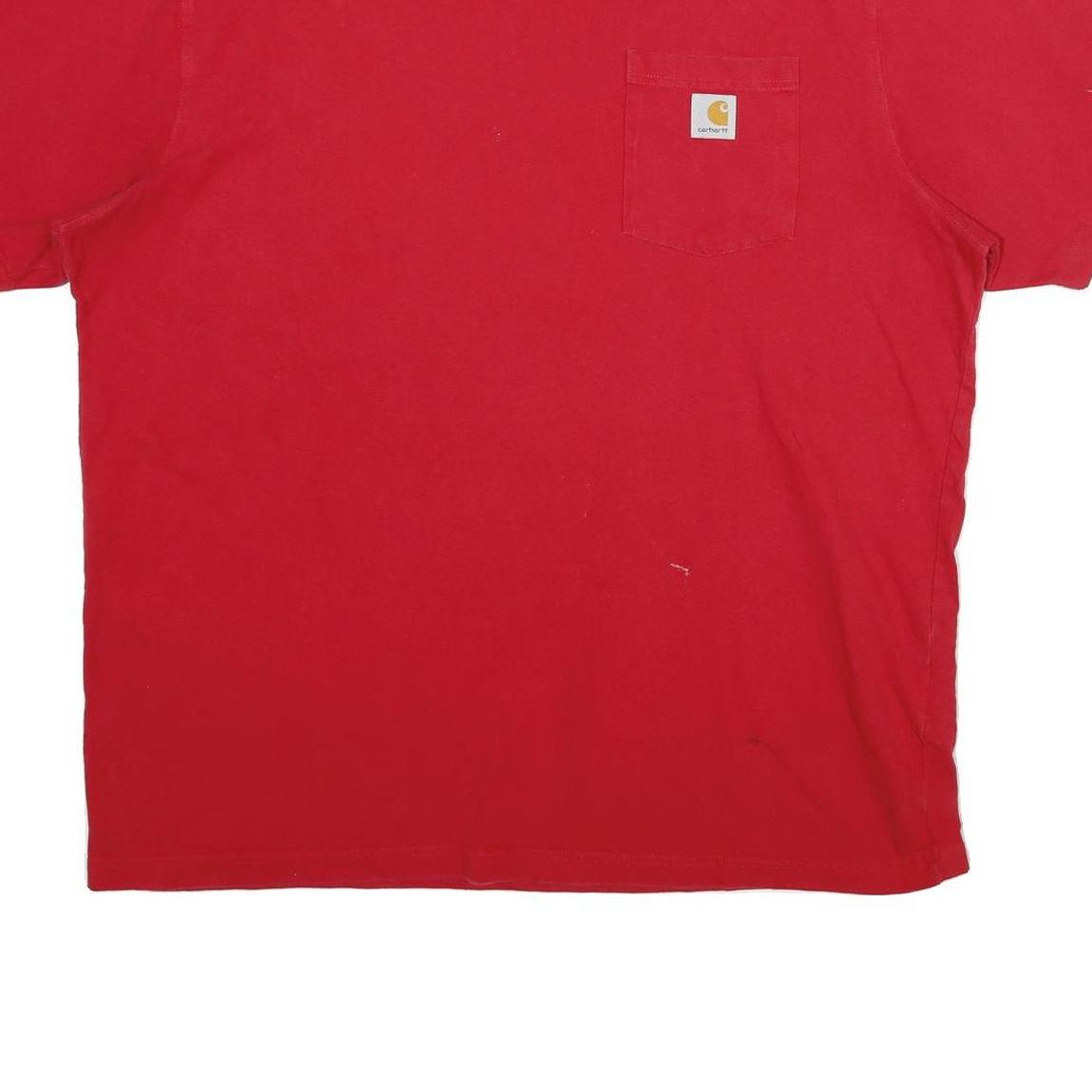 CARHARTT Mens Red Graphic T-Shirt XL Short Sleeve Crew Neck Pocket Logo