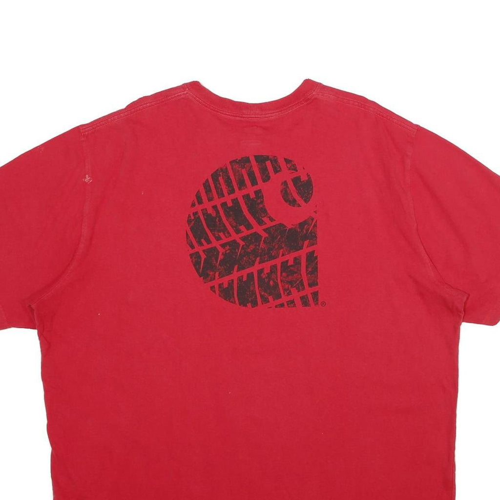 CARHARTT Mens Red Graphic T-Shirt XL Short Sleeve Crew Neck Pocket Logo