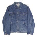 CWG Mens Blue Denim Cotton Button Jacket L Classic Casual Workwear
