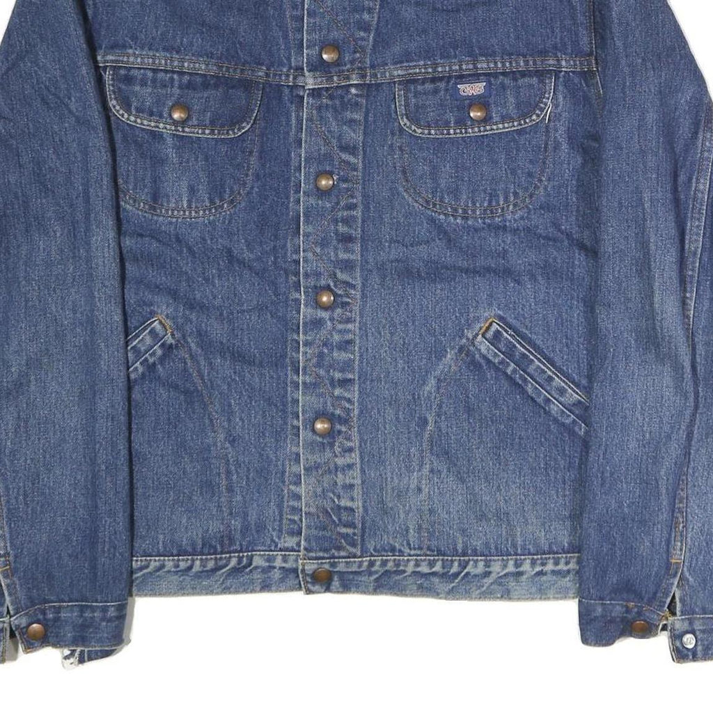CWG Mens Blue Denim Cotton Button Jacket L Classic Casual Workwear