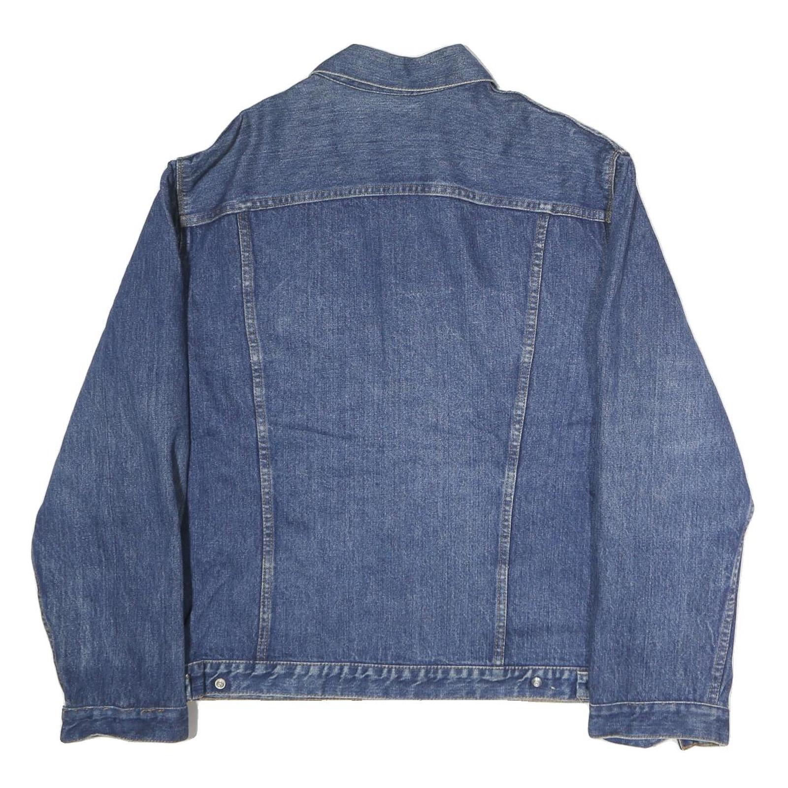 CWG Mens Blue Denim Cotton Button Jacket L Classic Casual Workwear