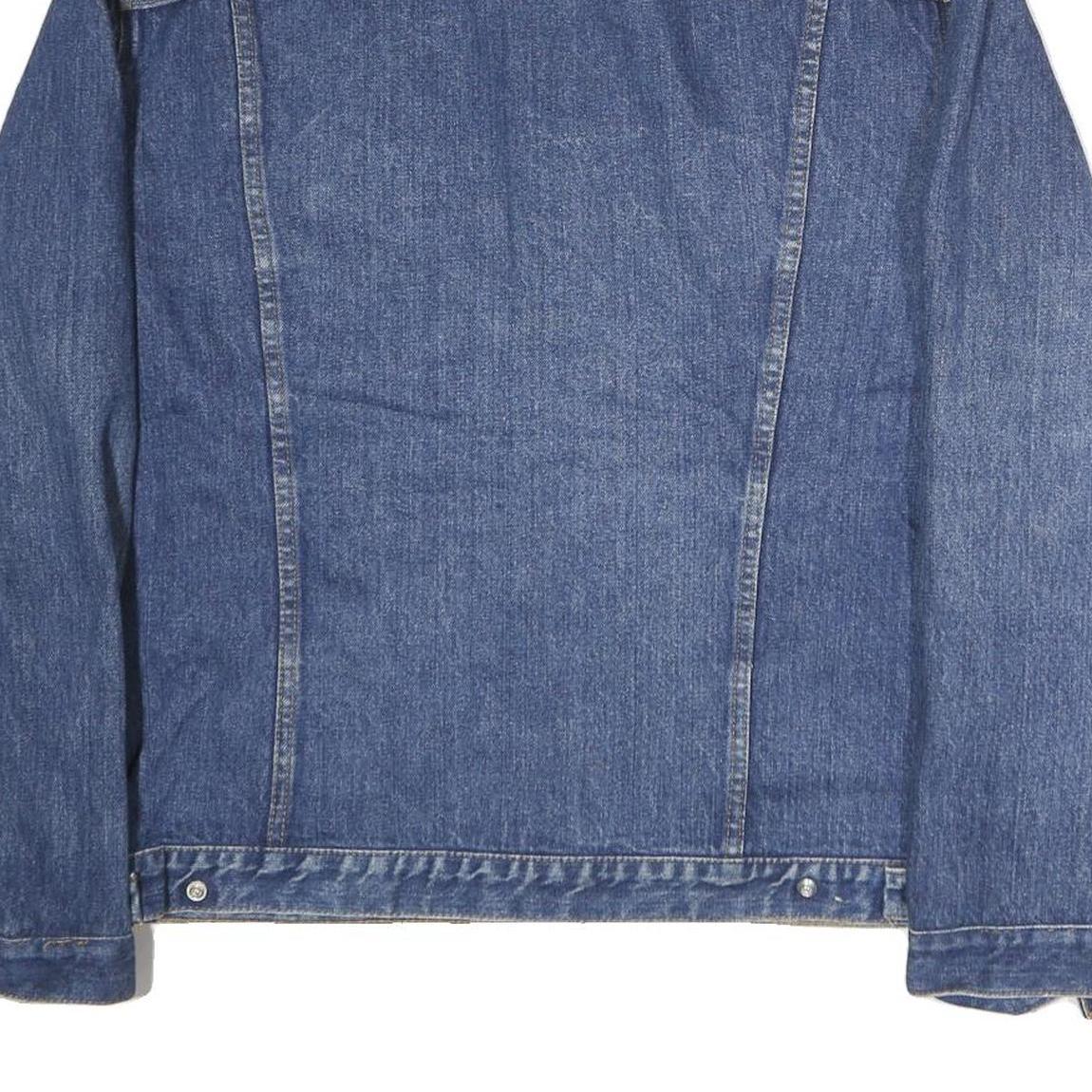 CWG Mens Blue Denim Cotton Button Jacket L Classic Casual Workwear