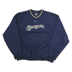 NIKE Mens Blue Brewers V-Neck Sweatshirt 2XL Polyester Pullover Sportswear