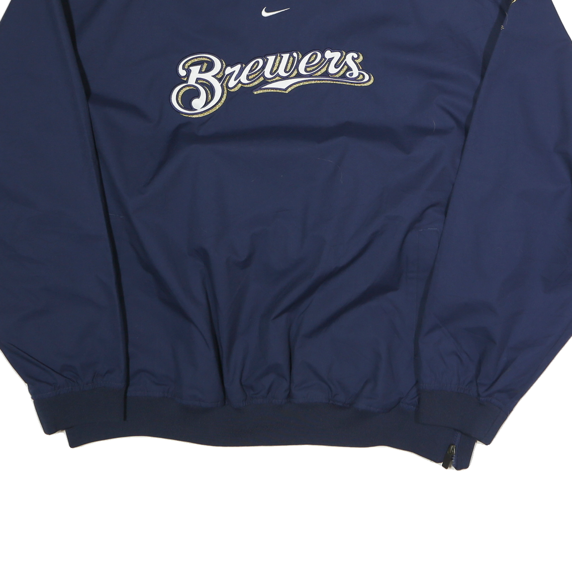 NIKE Mens Blue Brewers V-Neck Sweatshirt 2XL Polyester Pullover Sportswear