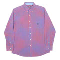 CHAPS Mens Red & Blue Check Shirt M Casual Button Down Long Sleeve