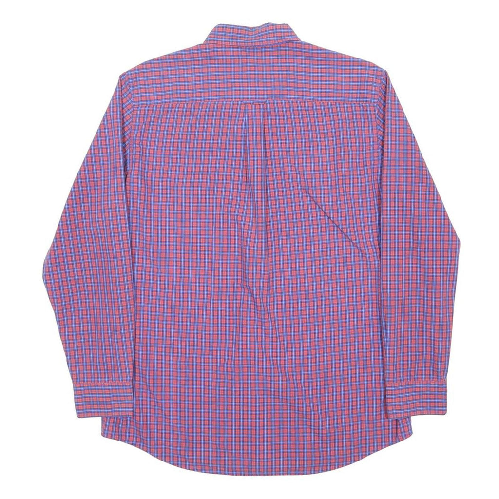 CHAPS Mens Red & Blue Check Shirt M Casual Button Down Long Sleeve