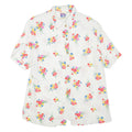 YESSICA Womens Printed Shirt White Collared Viscose Floral XL