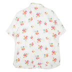 YESSICA Womens Printed Shirt White Collared Viscose Floral XL