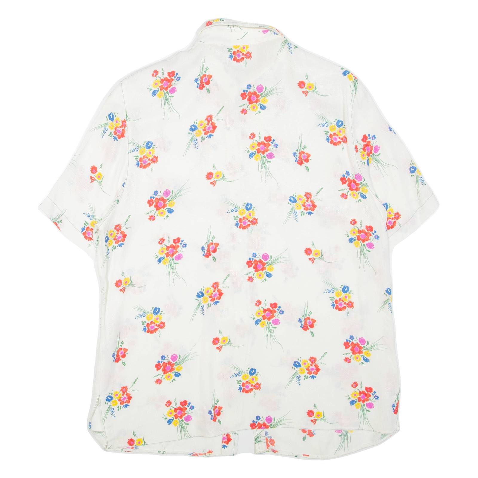 YESSICA Womens Printed Shirt White Collared Viscose Floral XL