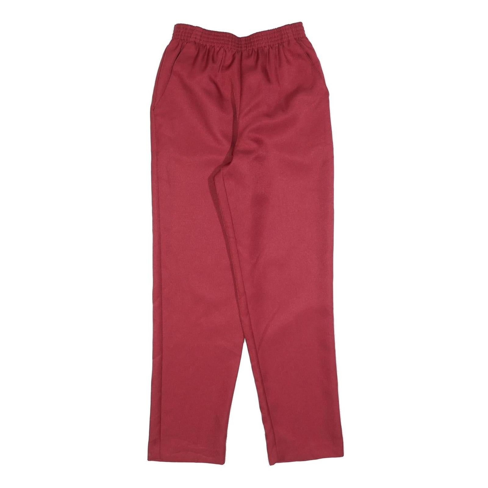 DON KENNY Womens Relaxed Red Polyester Trousers W25 L28 Elastic Waist Casual