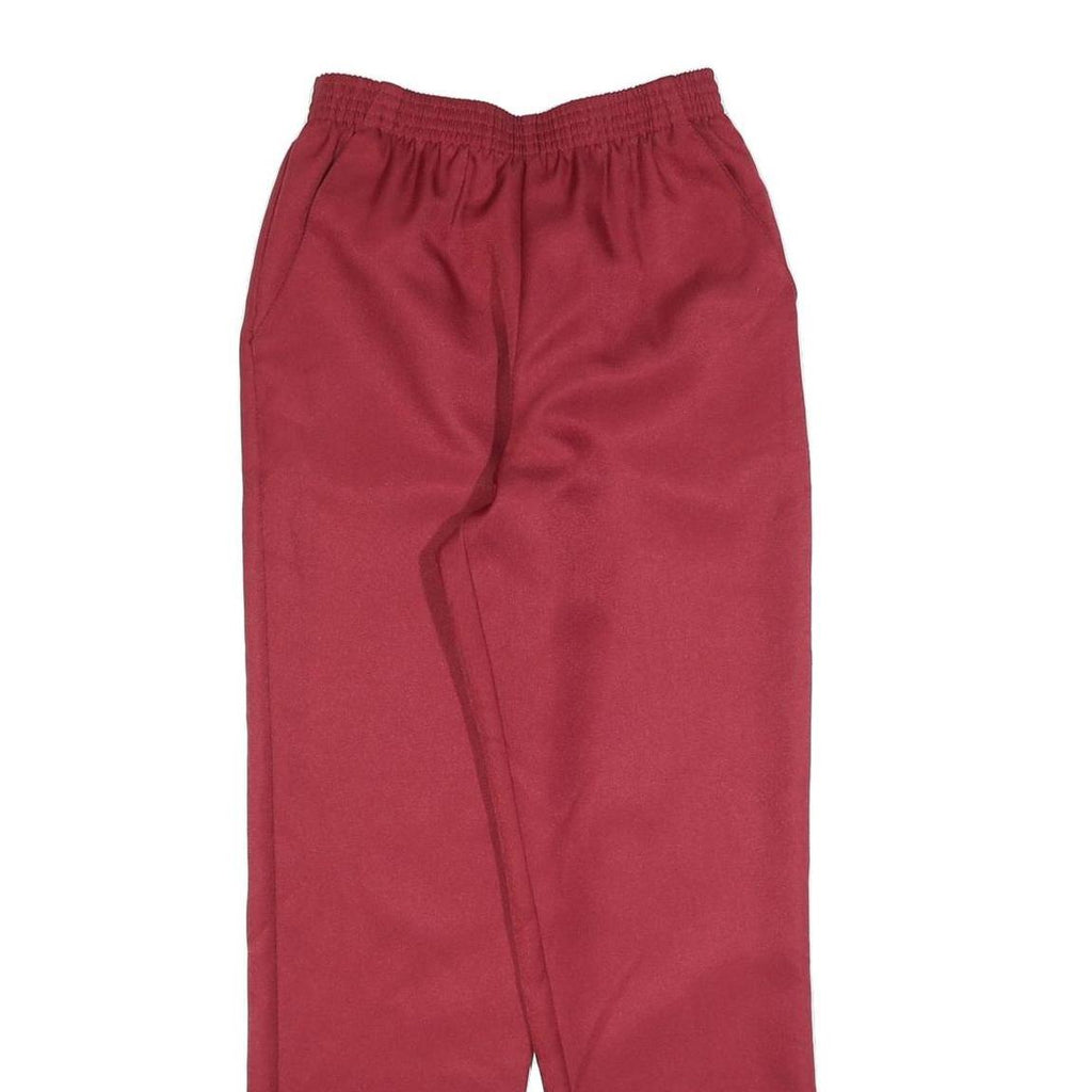 DON KENNY Womens Relaxed Red Polyester Trousers W25 L28 Elastic Waist Casual