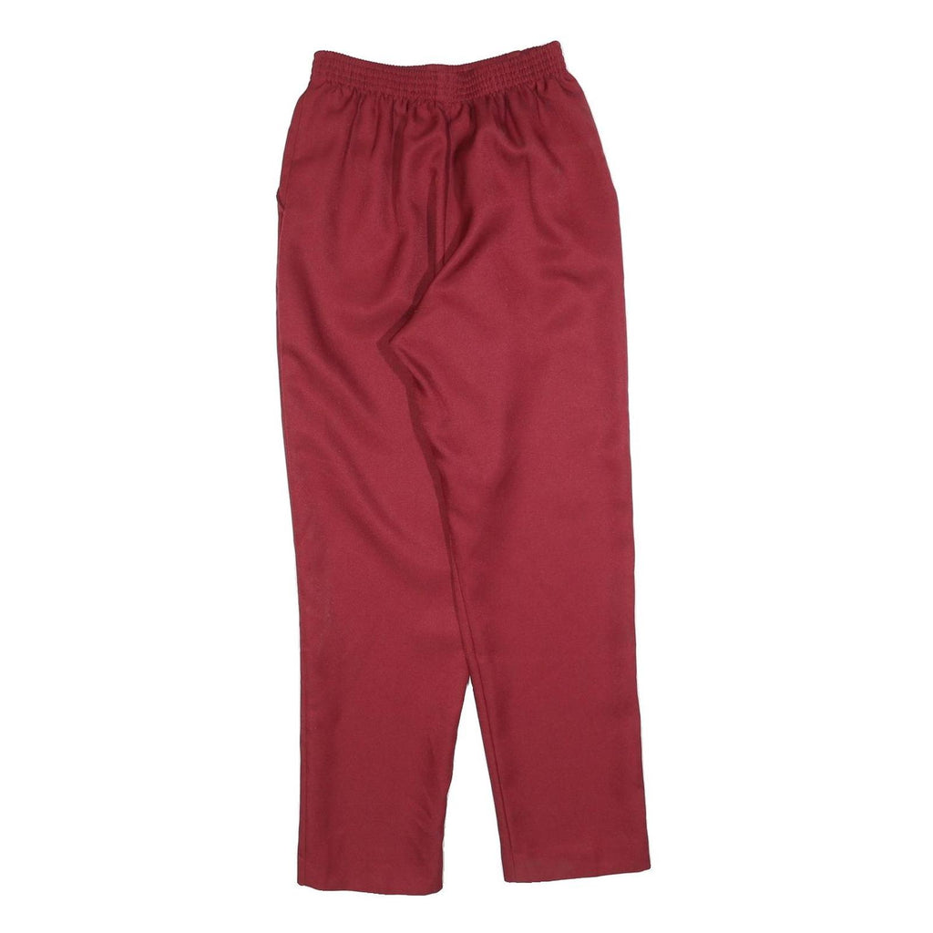 DON KENNY Womens Relaxed Red Polyester Trousers W25 L28 Elastic Waist Casual