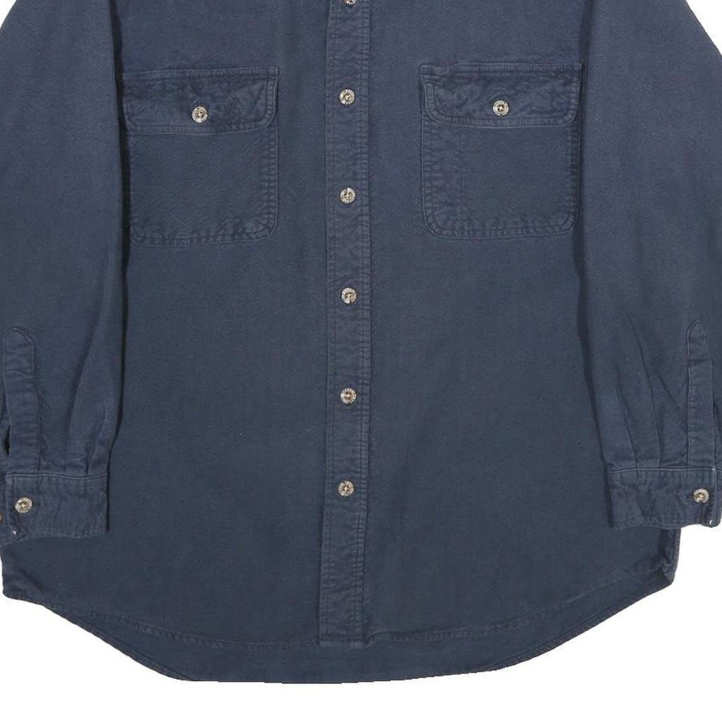 FIELD & STREAM Mens Blue Cotton Long Sleeve Shirt L Casual Button Front